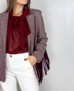 Blazer Bordeaux Pied de Poulle - immagine 2