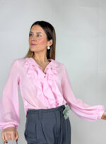 Camicia Velata con rouge, look elegante,primavera/estate.