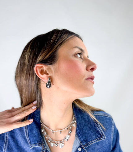 Orecchini a forma di goccia tipo bottega veneta