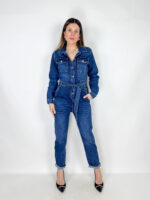 Tuta in denim da donna, casual chic. Ideale in qualsiasi occasione,