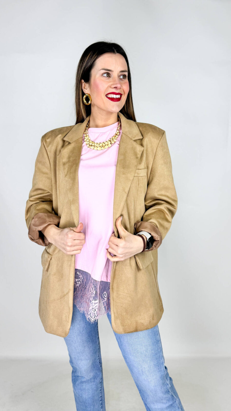 Blazer scamosciato oversize
