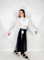 Gonna a ruota in eccopelle da donna. Stilosa e ideale da aperitivo.