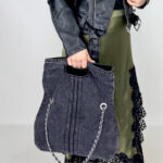 Borsa da donna in denim utilizzabile in 3 versioni.