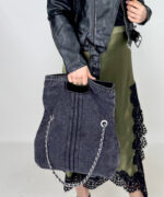 Borsa da donna in denim utilizzabile in 3 versioni.