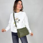 borsa pelle tracolla verde