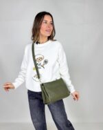 borsa pelle tracolla verde