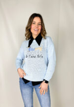 Pullover in cotone girocollo simpatico