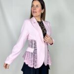 Giacca elegante pizzo semi-trasparente primaverile ed estivo