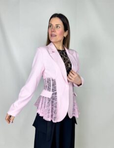 Giacca elegante pizzo semi-trasparente primaverile ed estivo