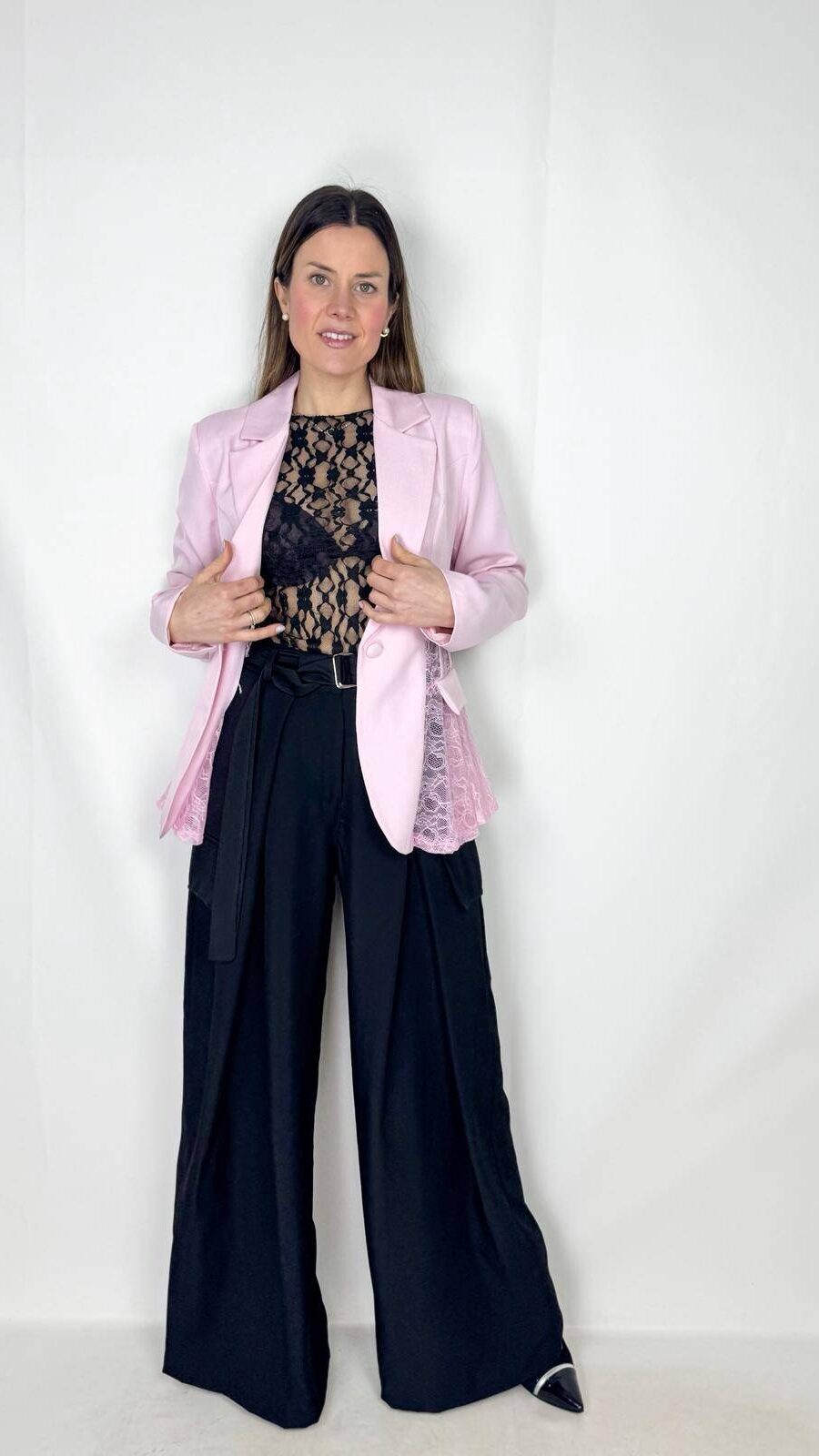 Giacca elegante pizzo semi-trasparente primaverile ed estivo