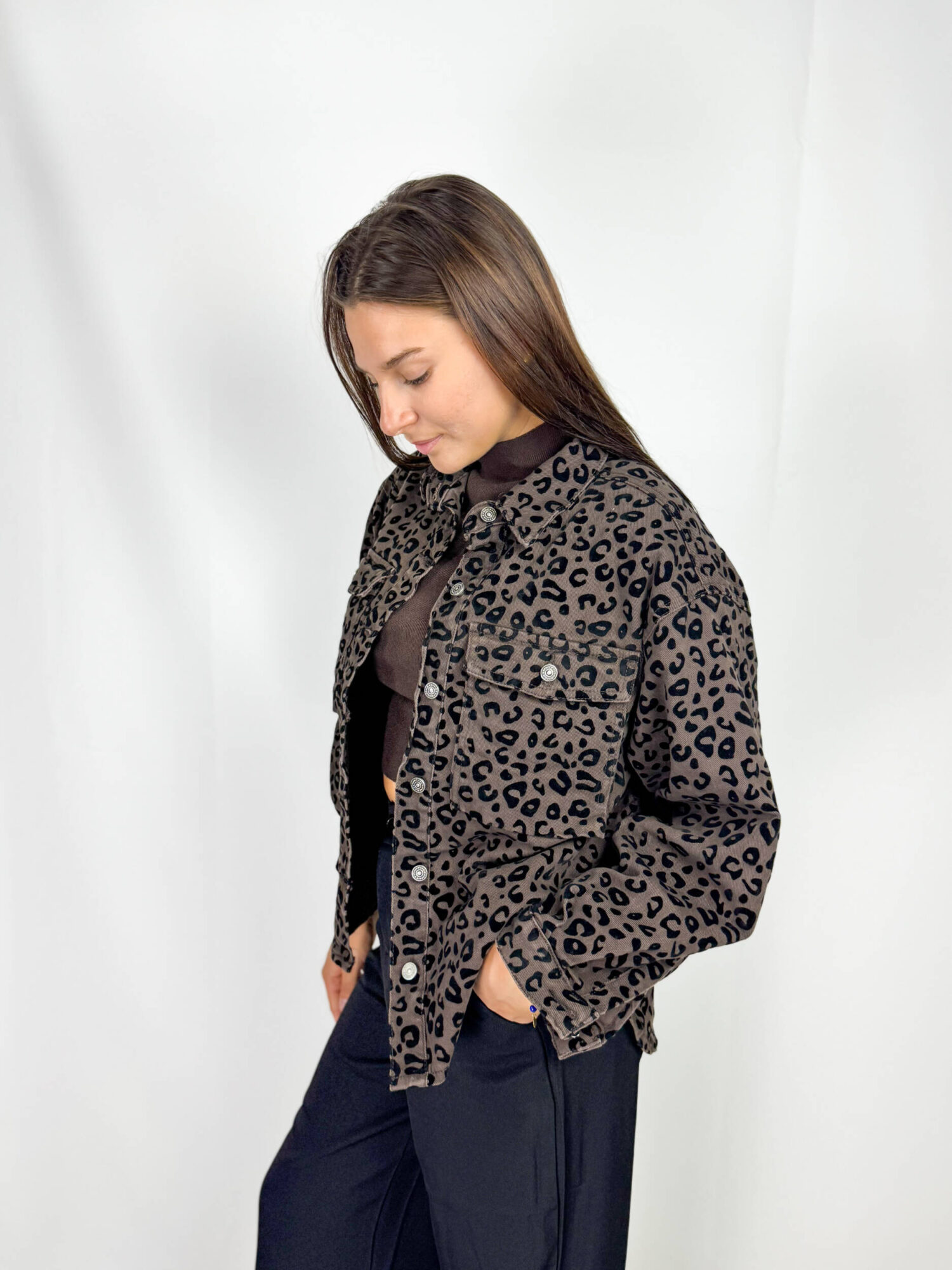 Giacca Leopard Velvet Oversize - immagine 2