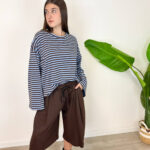 Bermuda donna in felpa sportivi, oversize. Autunno inverno